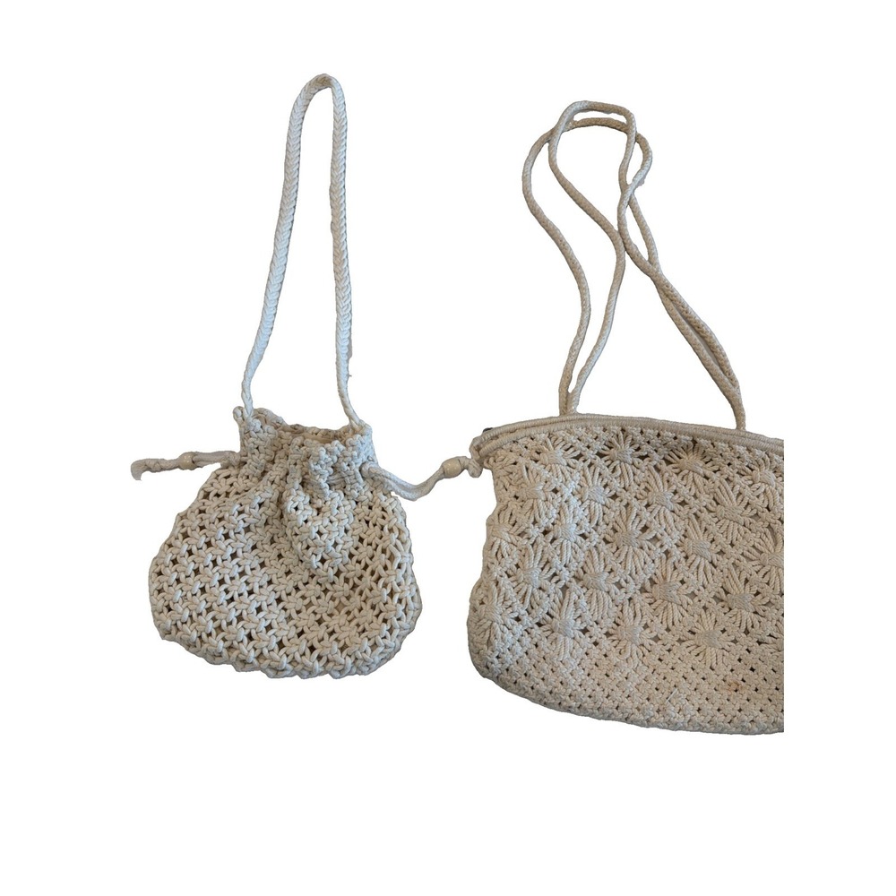 2 Cute Boho Purses Macrame Hippie Cool Handmade Philippines Long Strap
